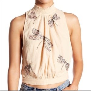 Free People ‘The Garden’ Embroidered Top Small